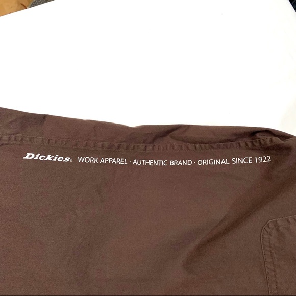 Dickies brown work shirt with chest patch and embroidered sleeve- XL - Picture 9 of 12